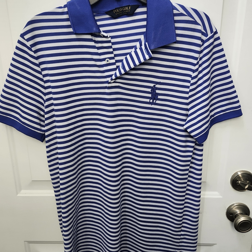 Polo by Ralph Lauren Blue and White Striped Polo Shirt